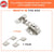 Aipl 3D Adjustable Full Overlay Soft Close, Hydraulic Cabinet Hinges (0 Degree Crank) Concealed Hinge  (Silver Pack of 2)