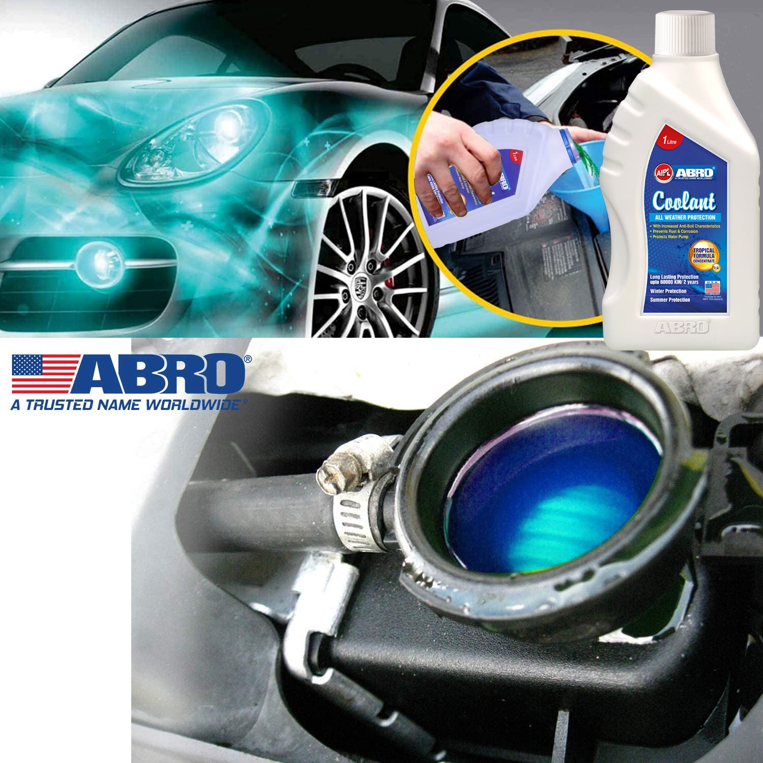 ABRO Super Car Radiator Coolant Engine Anti-Freeze Cooling Oil for SUV –  Shopee